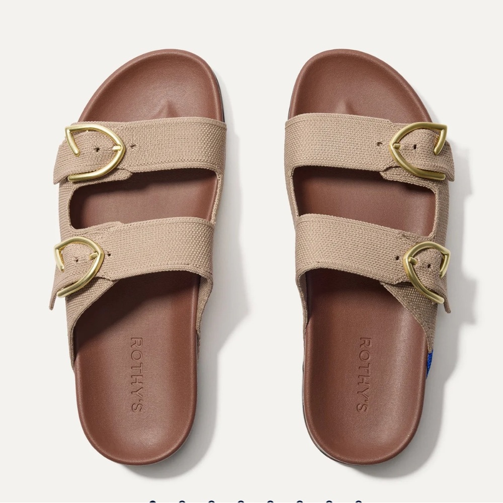 Rothy’s The Buckle Slide in Dune Size 8 Worn Once